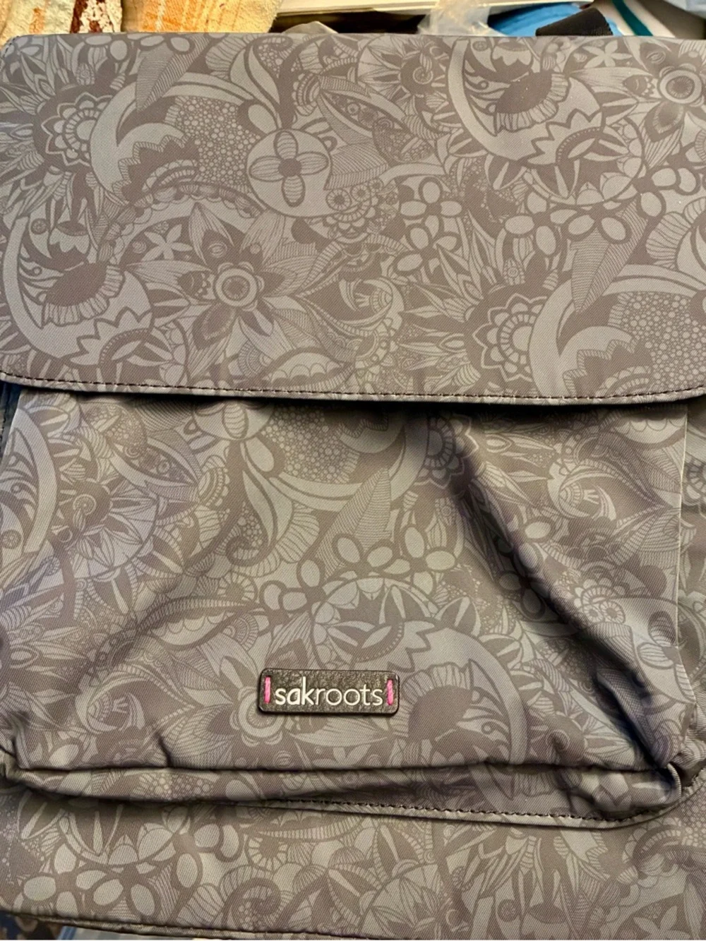 Sakroots Floral Print Gray Backpack - Picture 1 of 8